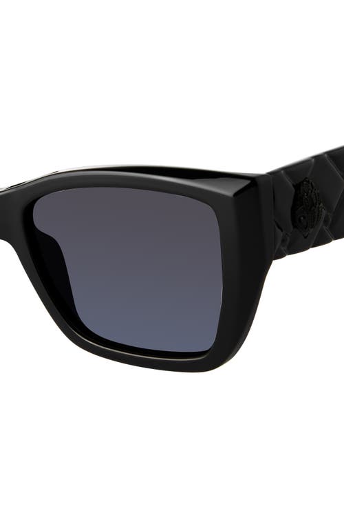 Kurt Geiger London Kensington 54mm Gradient Rectangular Sunglasses In Black/gray Gradient