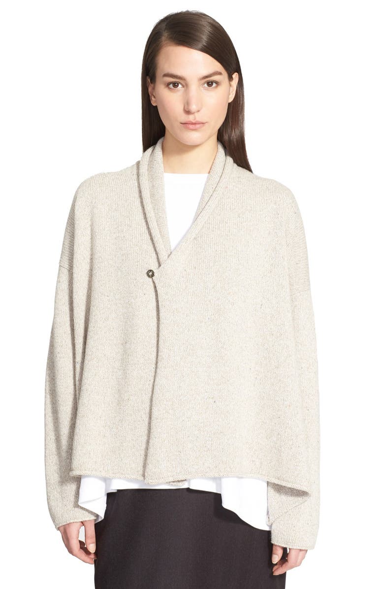 eskandar Shawl Collar Slim A-Line Cashmere & Silk Sweater | Nordstrom