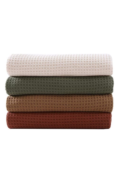 Eddie Bauer Waffle Knit Throw Blanket In Burnt Orange