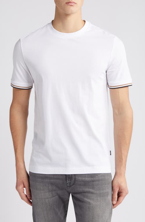 Shop Hugo Boss Boss Thompson Cotton T-shirt In White