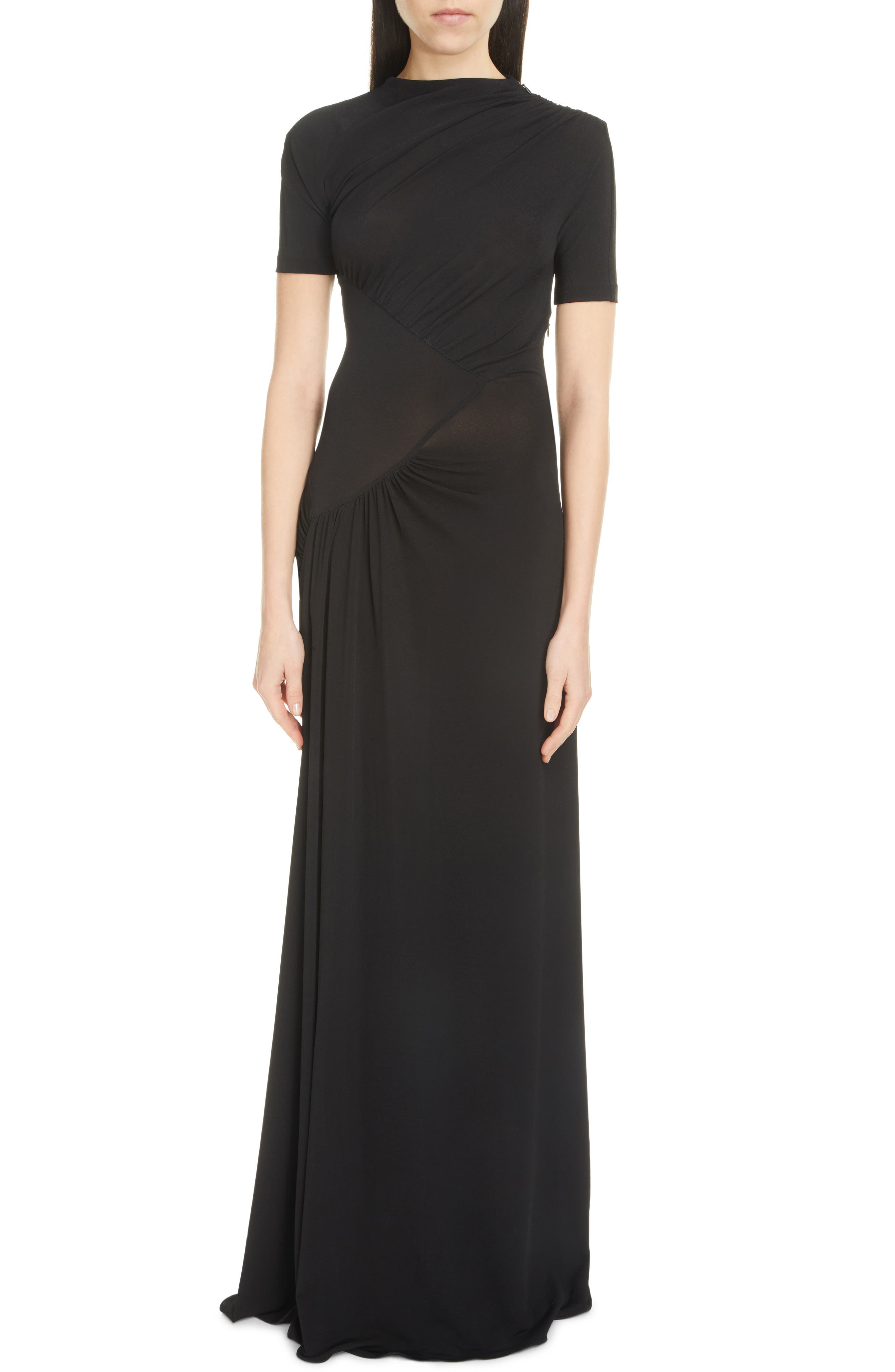 Givenchy Ruched Short Sleeve Jersey Gown Nordstrom
