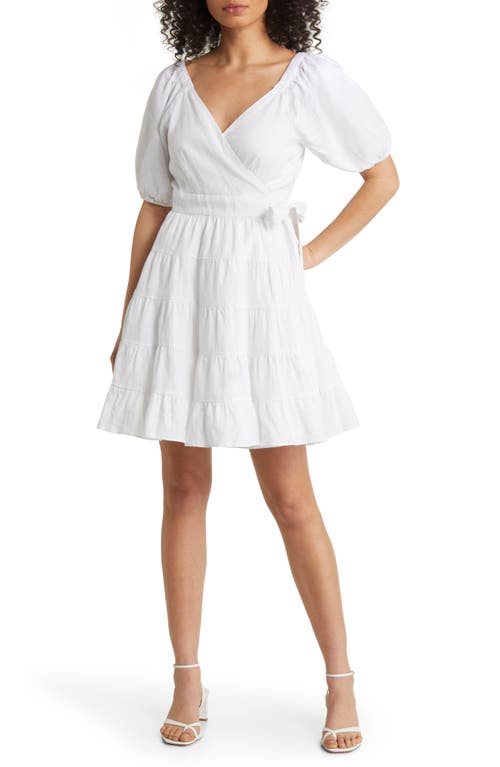 Lilly Pulitzer® Iralee Tiered Linen Fit & Flare Dress in Resort White