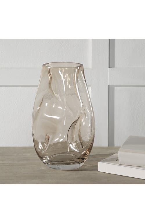 Renwil Tawny Decorative Glass Vase In Beige