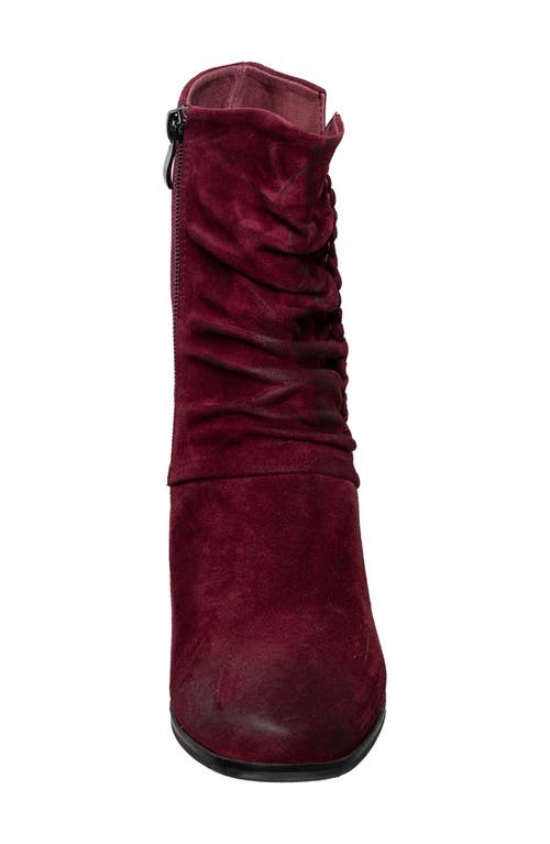 Antelope Nona Ruched Bootie In Bordeaux