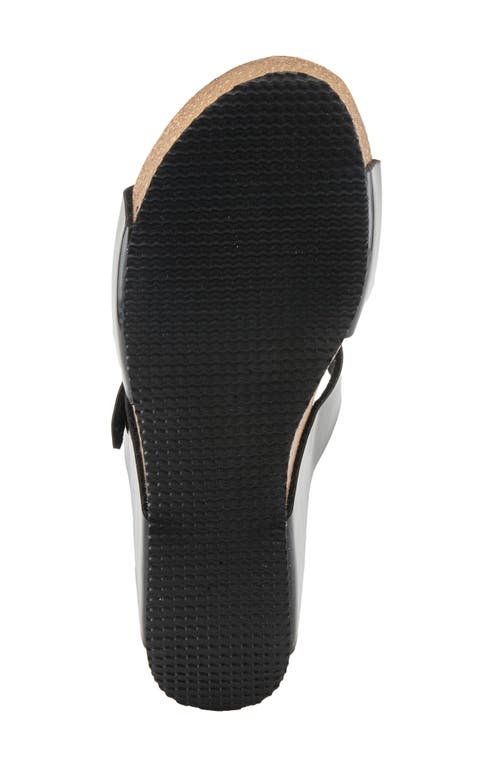 Shop Spring Step Bynum Platform Wedge Slide Sandal In Black Patent