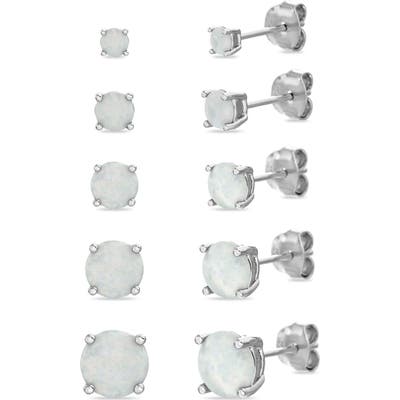Lesa Michele Set Of 5 Graduating Stud Earrings