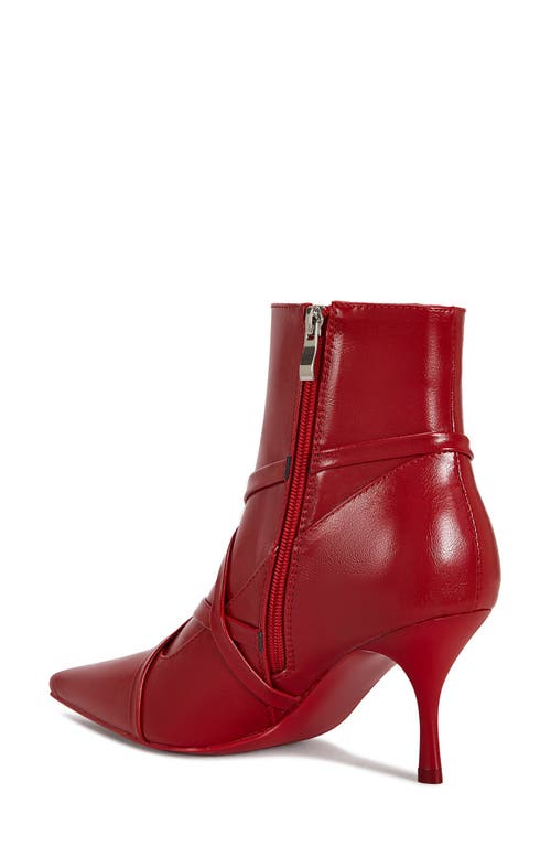 Shop Azalea Wang Purnima Water Resistant Pointed Toe Bootie In Red