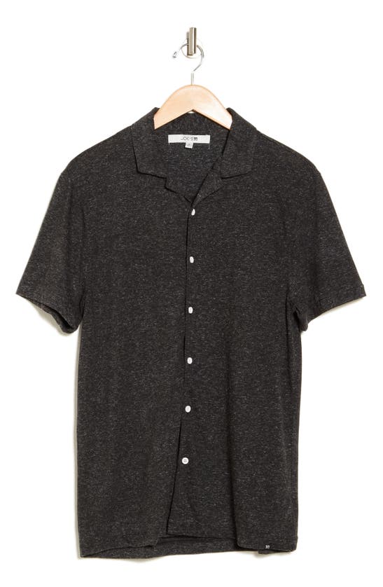 Joe's Salerm Knit Short Sleeve Button-up Shirt In Black
