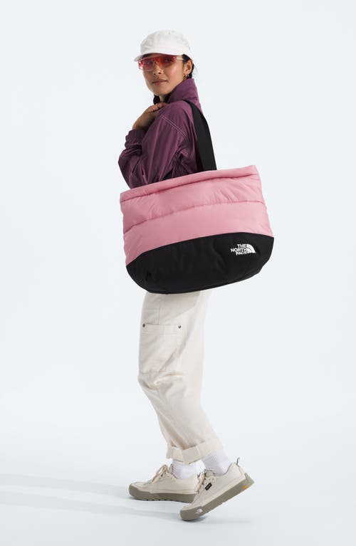 Shop The North Face Nuptse Tote In Mauve/tnf Black