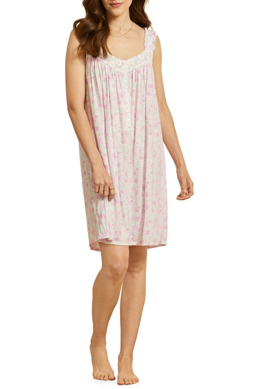 Eileen West Ruffle Lace Trim Chemise Watercol at Nordstrom,