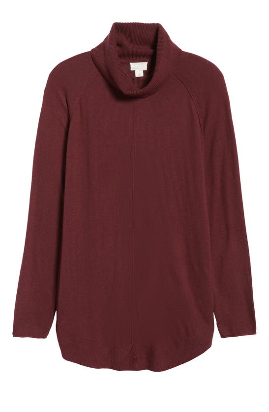 Caslon Turtleneck Tunic Sweater In Burgundy Royale