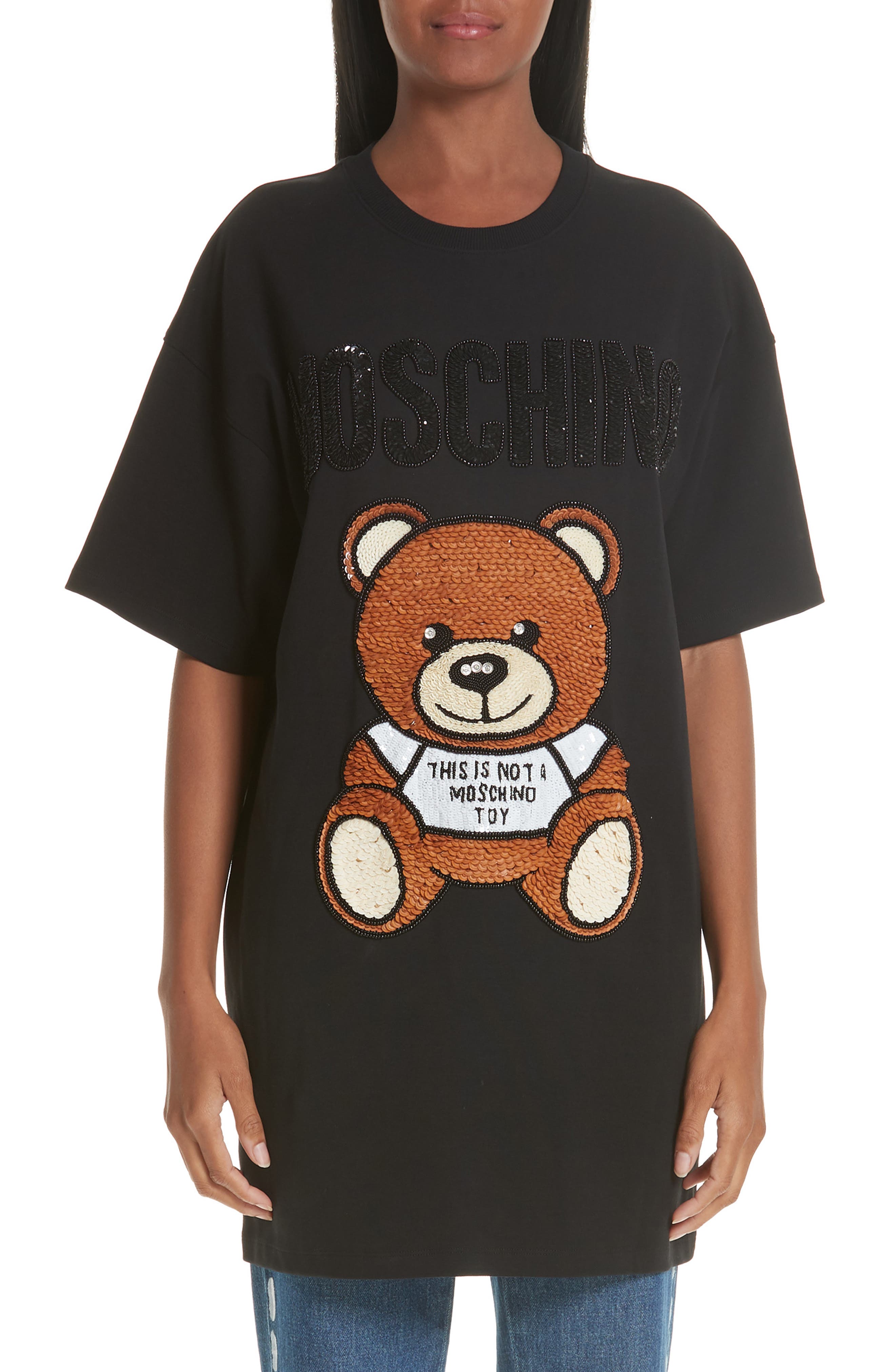 moschino teddy bear t shirt dress