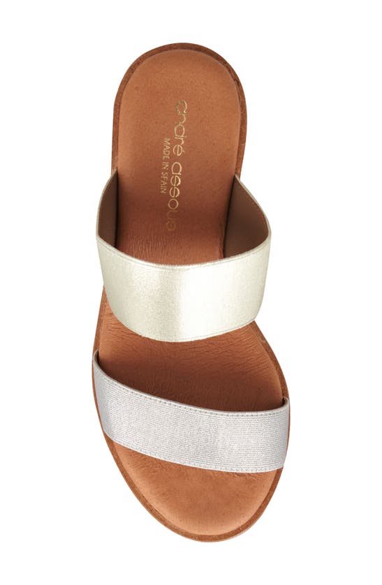 Shop Andre Assous Gwenn Wedge Sandal In Silver/ Platino