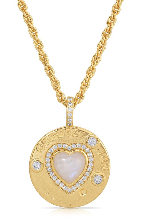 Joy Dravecky Joyful Heart Moonstone Pendant Necklace in Gold 