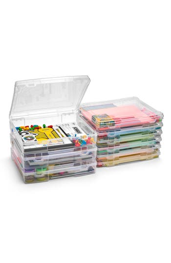 Sorbus Portable Project Case 9-piece Set In Clear