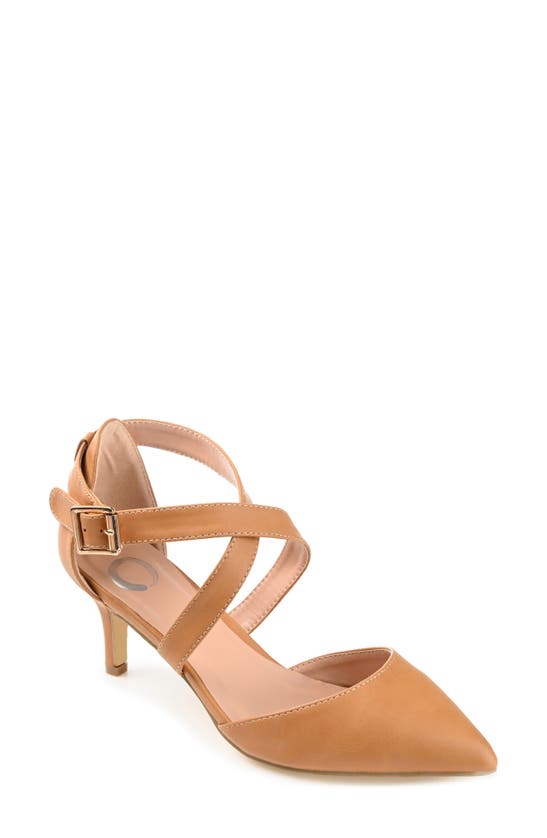 Journee Collection Riva Crossover Pump In Tan
