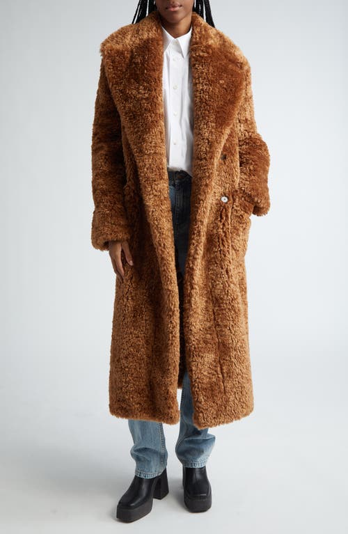 Stella Mccartney Faux Fur Teddy Coat In 2574 - Ginger