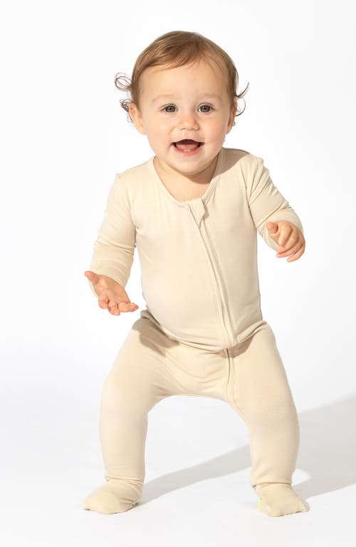 Shop Bellabu Bear Oat Convertible Footie Pajamas In Beige