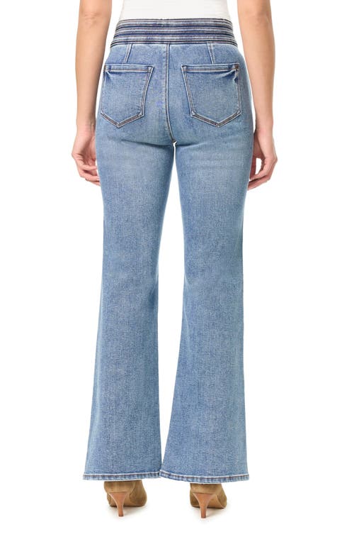 Shop Curve Appeal Waistband Flare Jeans In Capri