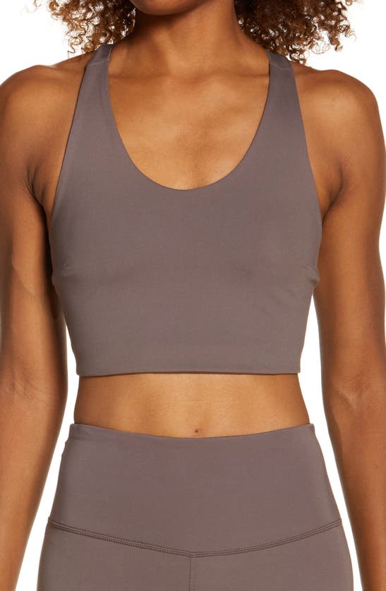 Zella Studio Lite Longline Bra In Grey Sparrow