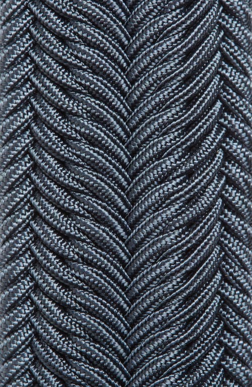 Torino Herringbone Woven Belt In Navy