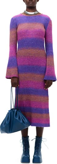 Axon Stripe Long Sleeve Sweater Dress