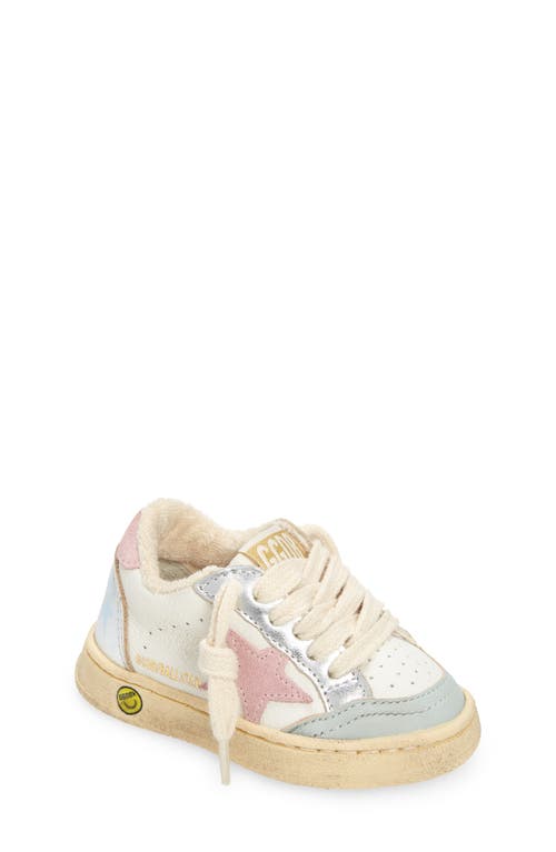 Golden Goose Ball Star Lace-Up Leather Sneaker in Grey/White/Pink at Nordstrom, Size 9.5Us