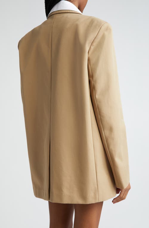 Shop Alexander Wang Prestyled Shirt Inset Oversize Boxy Twill Blazer In Chino