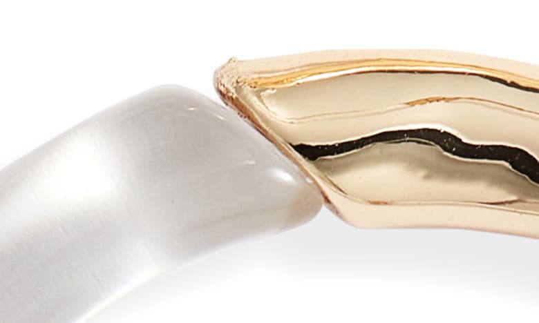 Shop Open Edit Molten Resin Hoop Earrings In Clear- Gold