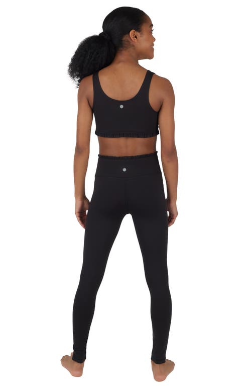 Shop Yogalicious Kids' Ruffle Sports Bra & Leggings Set In Black