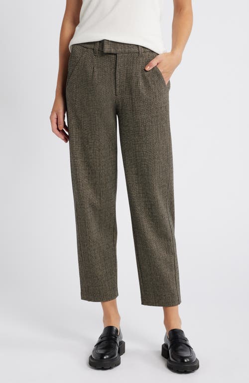 Wit & Wisdom 'ab'solution Skyrise Herringbone Ankle Slim Trousers In Peanut Butter Black