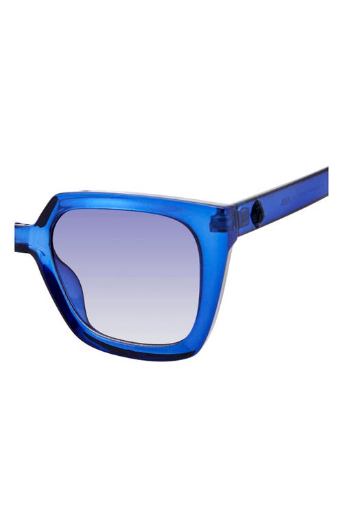 Shop Kurt Geiger London 53mm Square Sunglasses In Crystal Blue/blue Flash