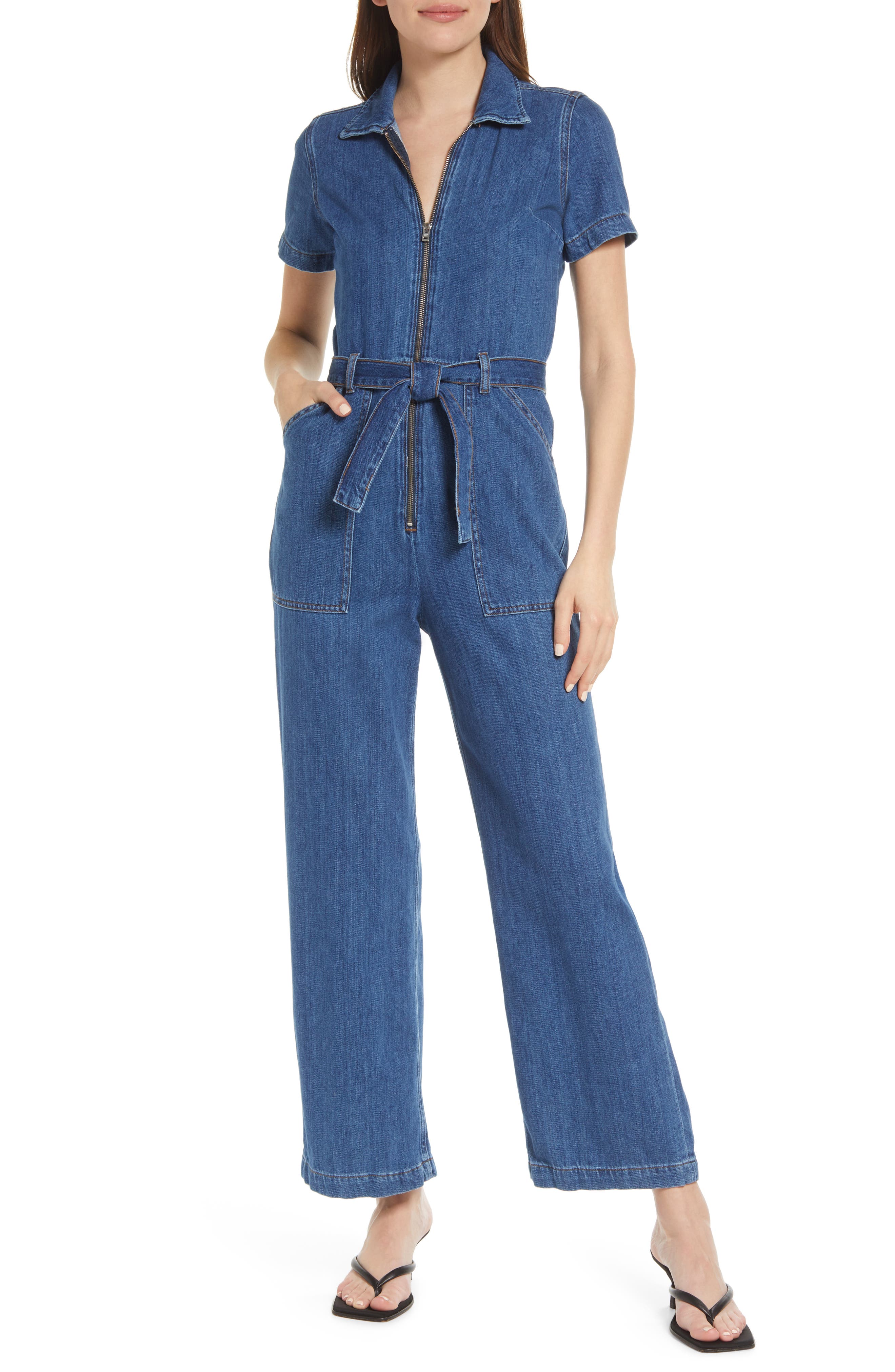 denim romper pants