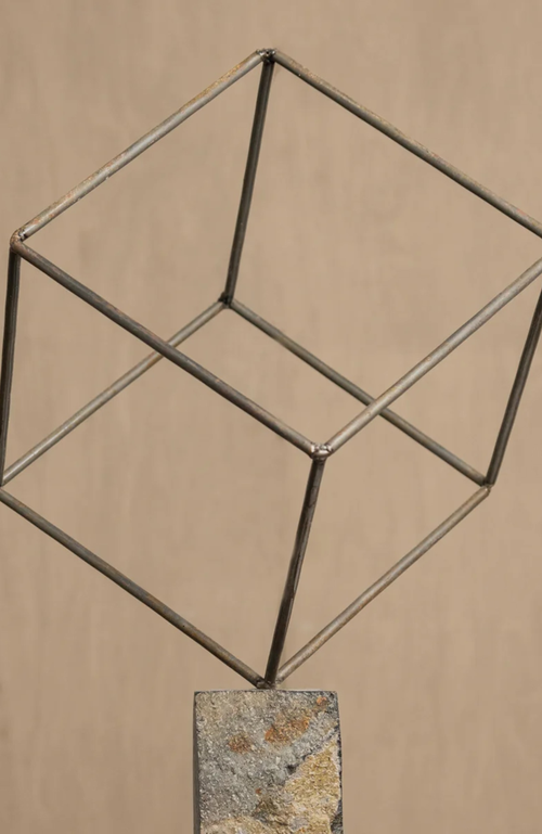 Meso Goods Single Cube Sculpture In Brown