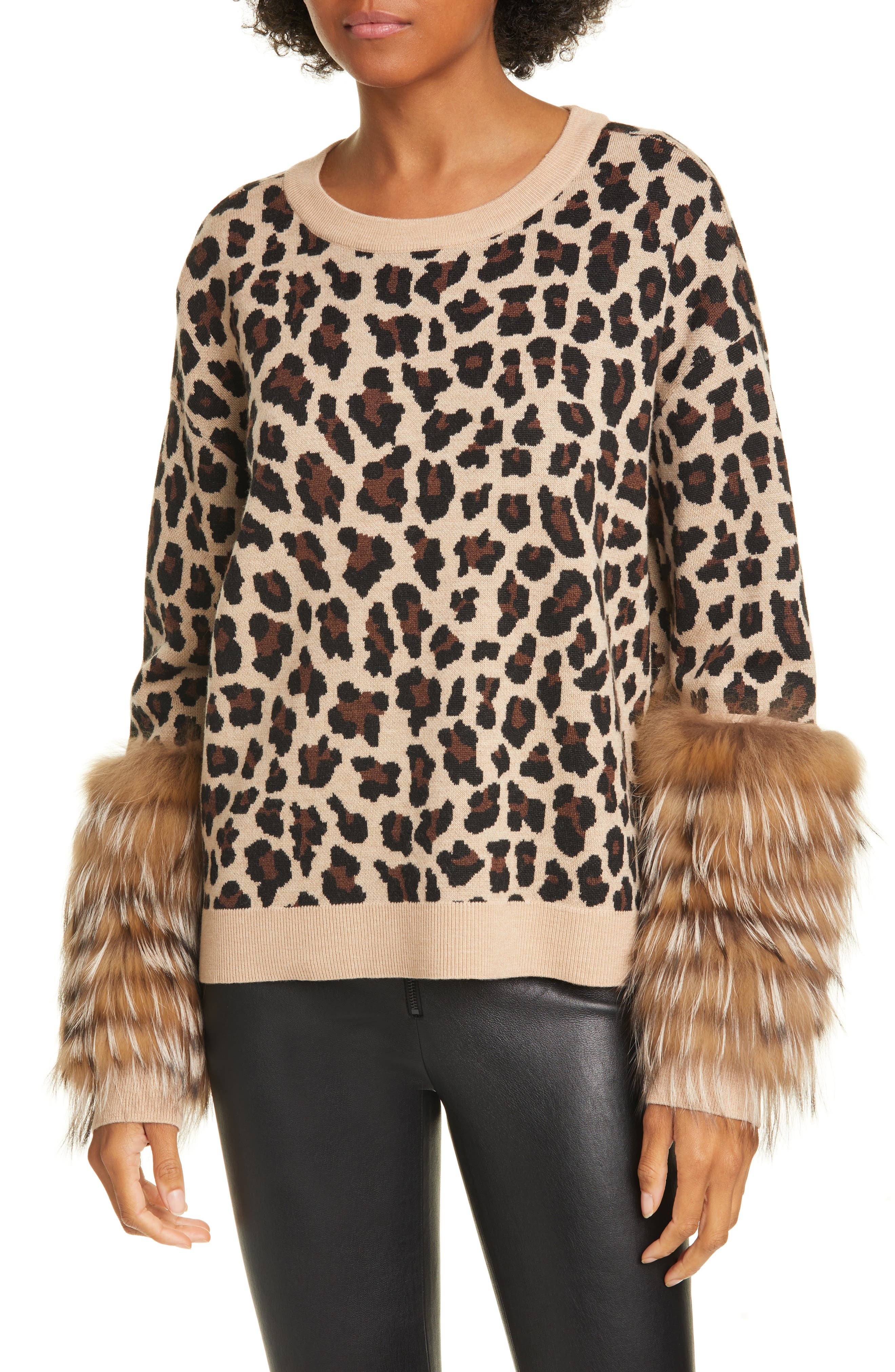 alice and olivia fur cuff dress