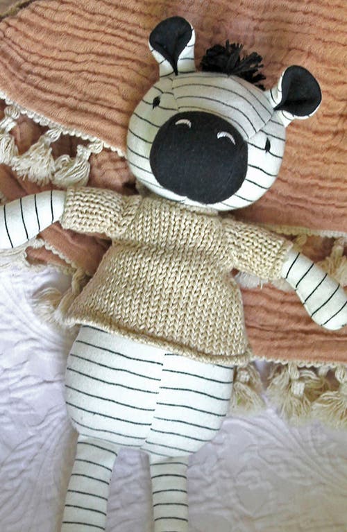 Crane Baby Plush Cotton Stuffed Animal In Black/ White