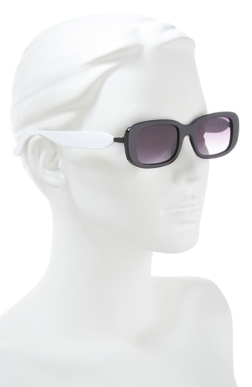 Shop Vince Camuto Narrow Rectangle Sunglasses In Black/white