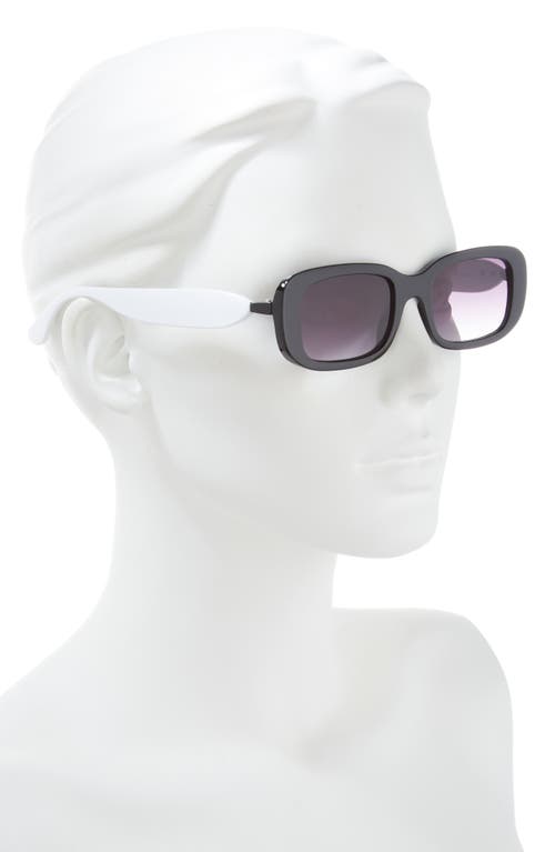 Vince Camuto Narrow Rectangle Sunglasses In Black/white