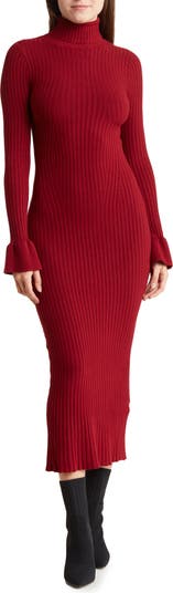 bebe Turtleneck Long Sleeve Midi Dress | Nordstromrack