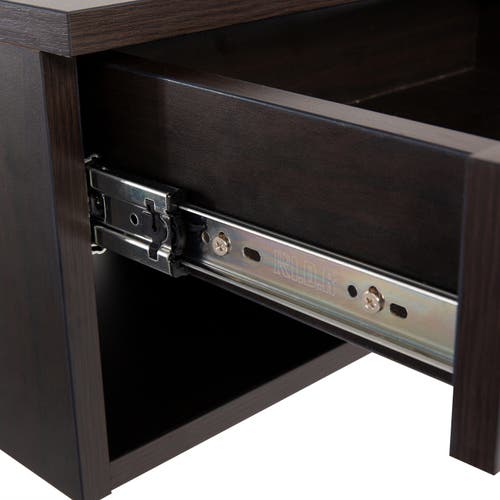 Jonathan Y Ettore Mid-century Modern Floating Wall Mounted Nightstand With Soft-close Drawer And Cab In Black