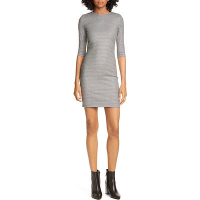 Alice + Olivia Delora Houndstooth Check Body-Con Dress, Black