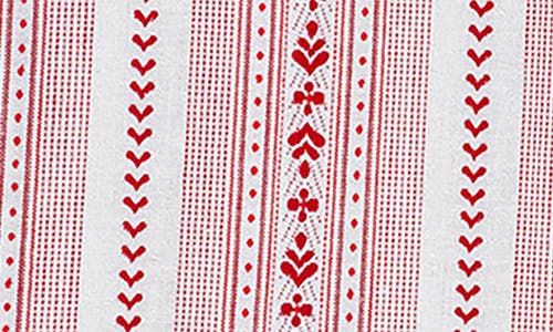 Juliska Villa Stripe Kitchen Towel Set Of 2 In Ruby
