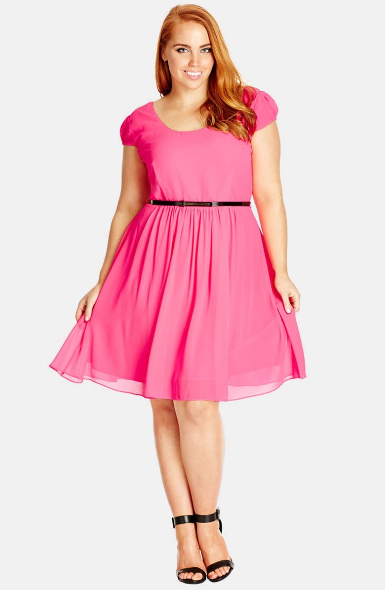 City Chic 'Soft 'n Floaty' Fit & Flare Dress (Plus Size) | Nordstrom