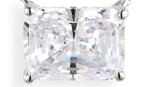 NADRI NADRI MODERN LOVE EMERALD CUT CZ PENDANT NECKLACE 