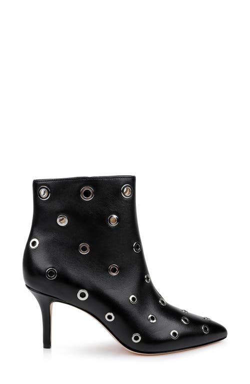 Shop L Agence L'agence Clarette Ii Bootie In Black Leather Silver Grommets