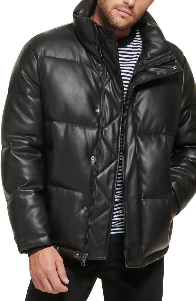 Negen Leeg de prullenbak Identiteit Calvin Klein Faux Leather Puffer Jacket | Nordstromrack