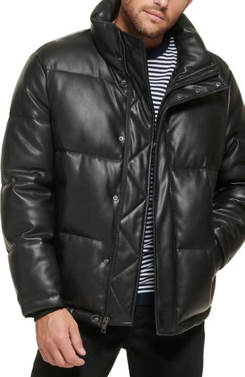 Faux leather puffer jacket - Men