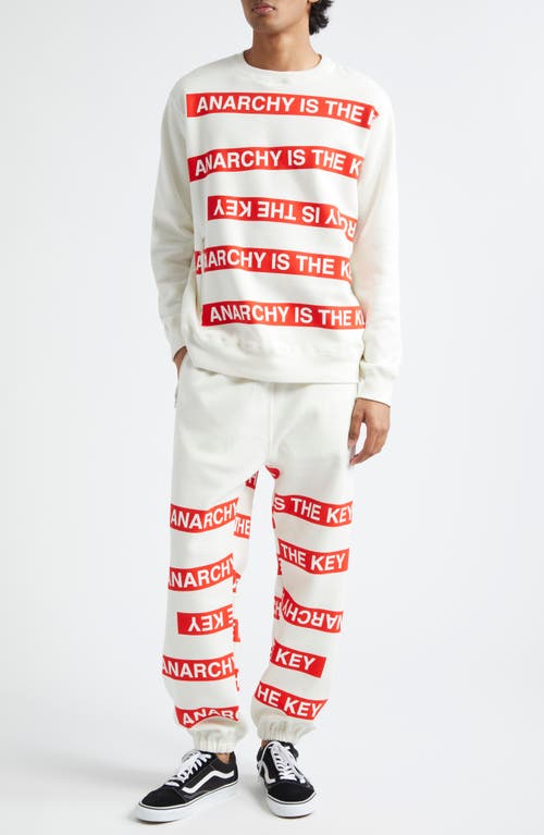 Undercover Anarchy Is The Key Cotton Fleece Sweatshirt In Off White