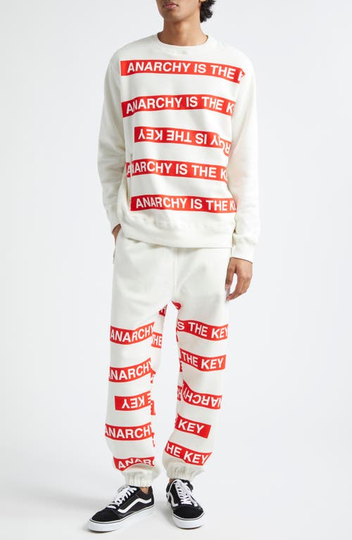 Shop Undercover Anarchy Is The Key Cotton Fleece Sweatshirt In Off White