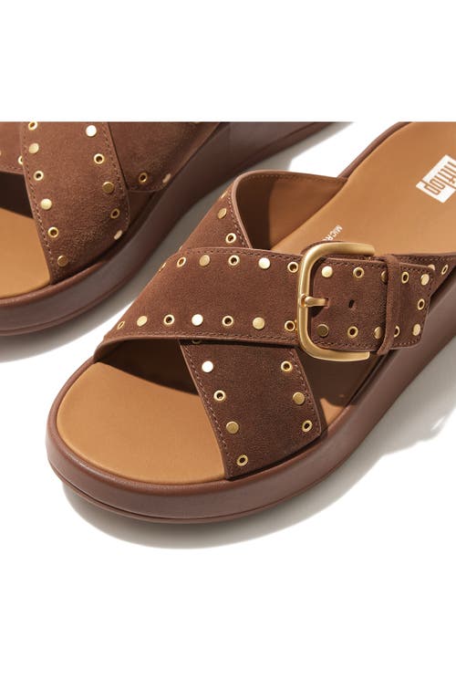 Shop Fitflop F-mode Platform Slide Sandal In Rich Brown